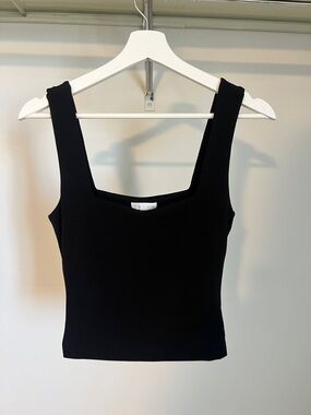 Black Leith Square Neck Tank Top